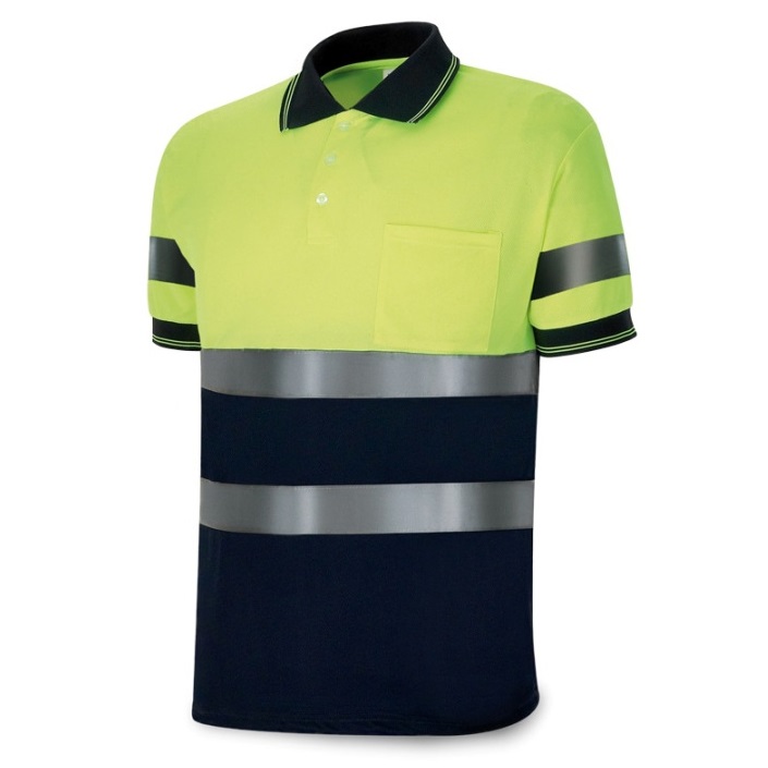 Polo manga corta alta visibilidad amarillo/azul 1288-POLFY/A - Referencia 1288-POLFY/A